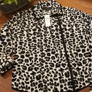 NWT Ann Taylor Animal Print Cardigan